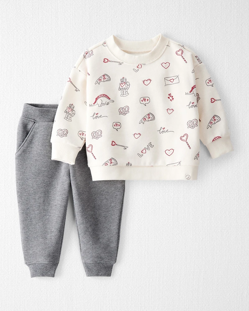 Baby 2-Piece Organic Cotton Set Little Loves Print