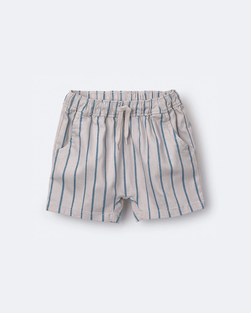 Toddler Boy Playground Shorts Stripes - Grey