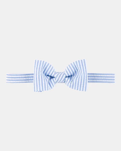 Boys Seersucker Bow Tie - Blue