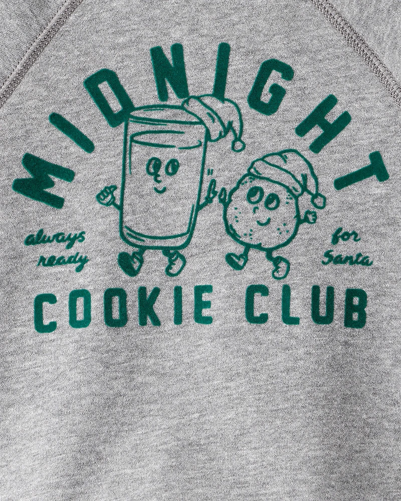 Toddler Boy DayDream Fleece Midnight Cookie Club Long-Sleeve Pullover Sweatshirt - Grey
