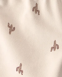 Toddler Boy 2-Piece Desert Cactus Henley Top & Short Set - Brown