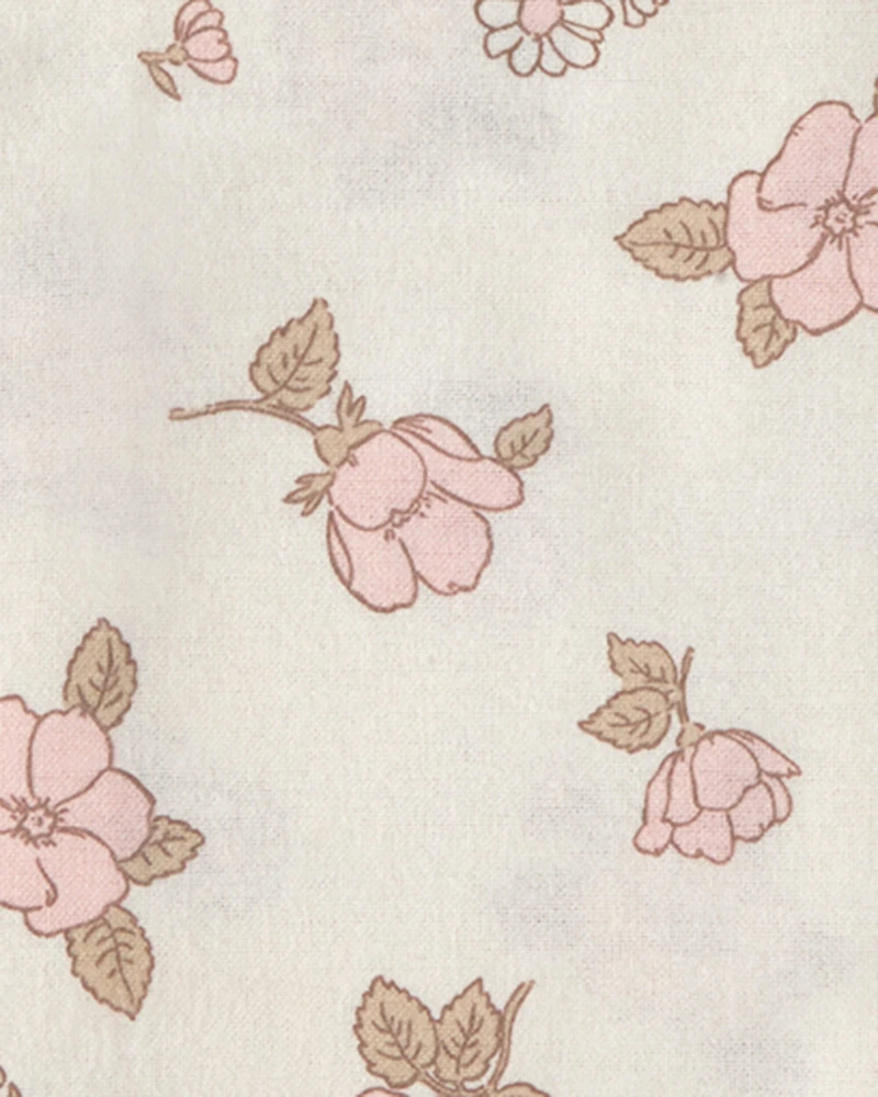 Baby Girl 4-Pack Flowers Receiving Blankets - Pink/Ivory