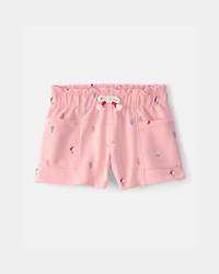 Toddler Girl Ice Cream French Terry Shorts - Pink