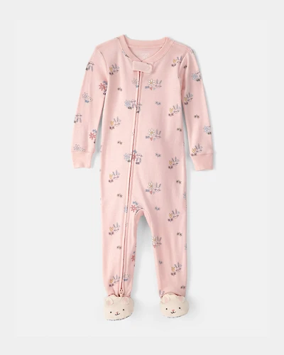 Baby Girl Easter Bunny 100% Cotton Snug Fit 1-Piece Pyjama Set - Pink