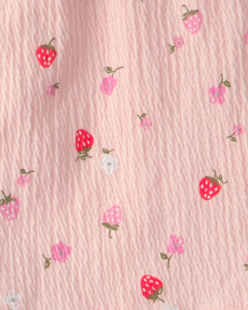 Toddler Girl 2-Piece Strawberry Top & Skort Set - Pink