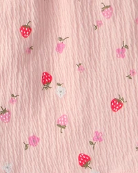 Toddler Girl 2-Piece Strawberry Top & Skort Set - Pink