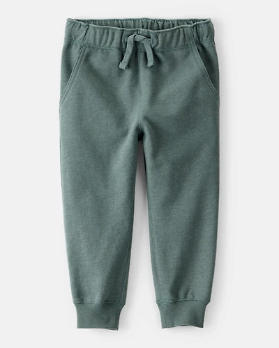 Toddler Boy Solid Fleece Cotton Jogger - Green
