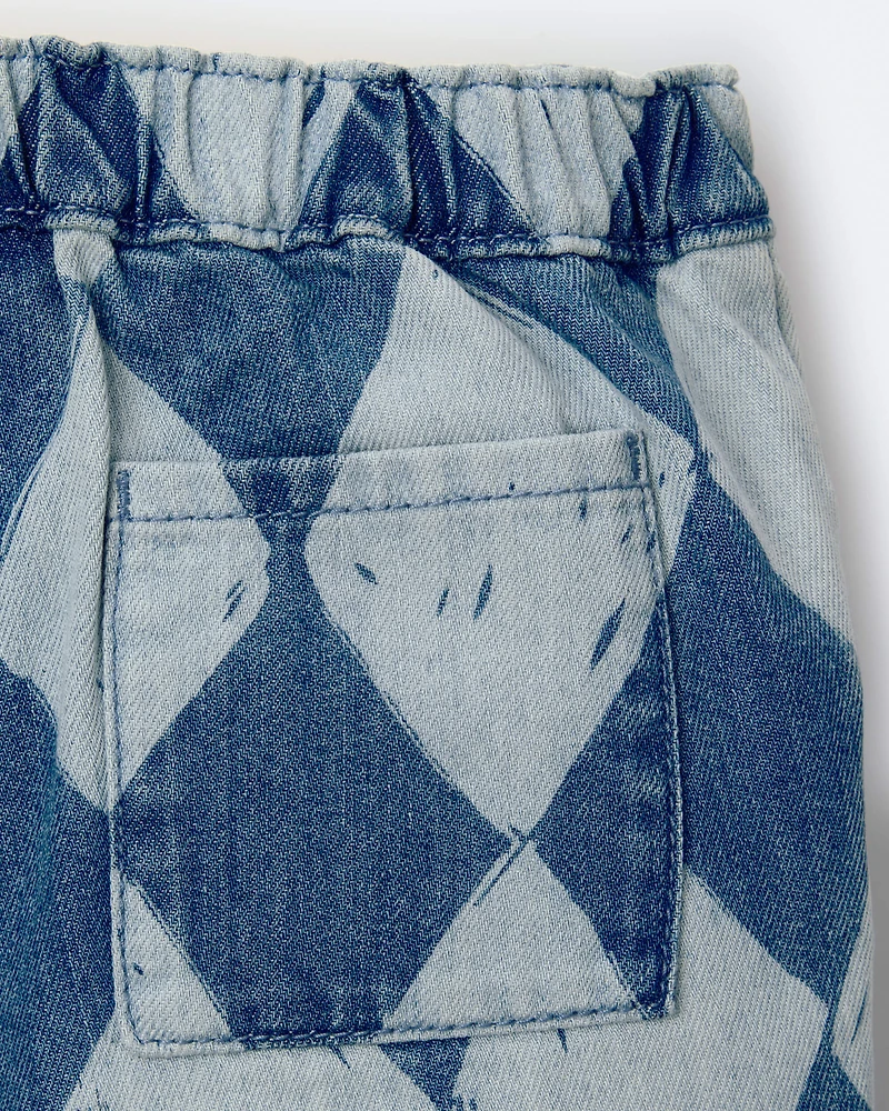 Toddler Boy Bermuda Short Diamond Denim Print