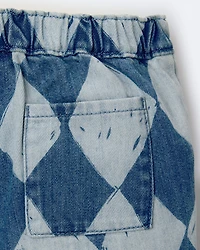 Toddler Boy Bermuda Short Diamond Denim Print