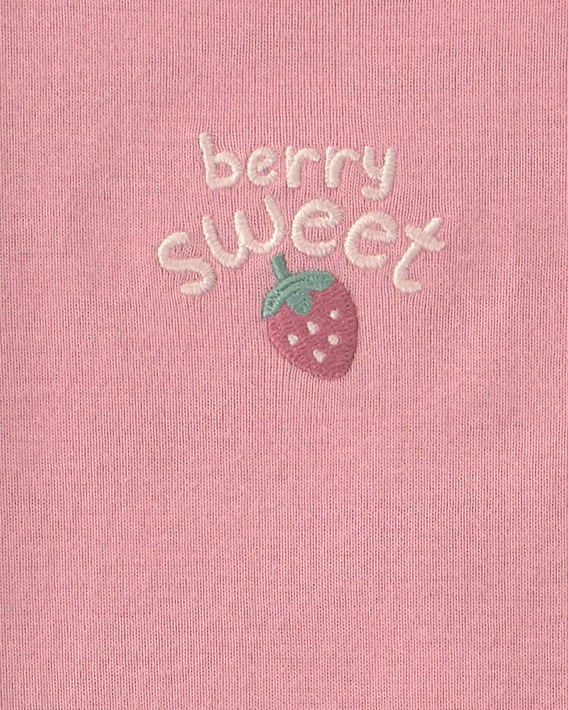 Baby Girl 3-Piece Strawberry Bodysuit & Pant Set - Pink