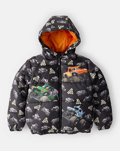 Boys Monster Jam™ Grave Digger Hooded Heavyweight Jacket - Black