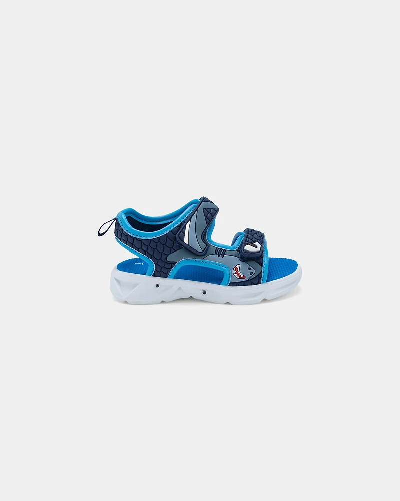 Toddler Boy Shark Light Up Sandals - Blue