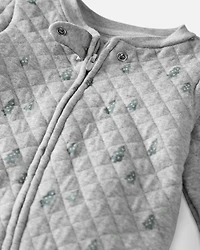 Baby Organic Cotton Quilted Holiday Tree Print Sleep & Play Pyjamas