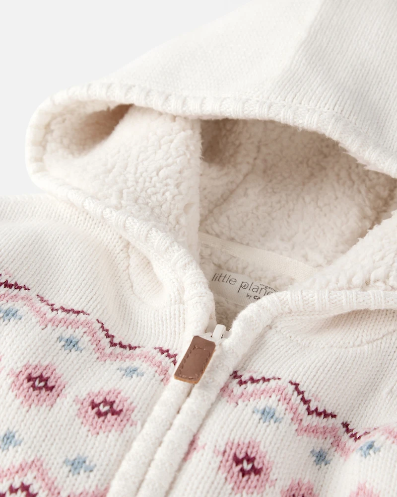 Toddler Girl Organic Cotton Fair Isle Sweater Knit