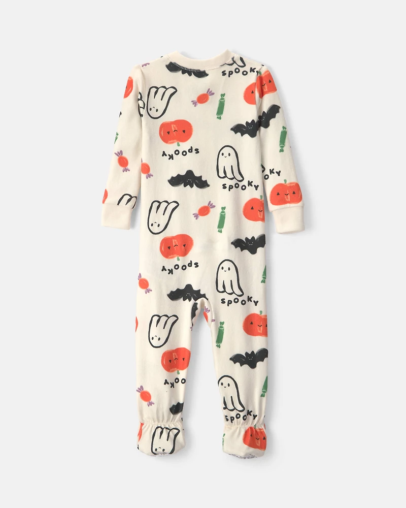 Baby 1-Piece Halloween Snug Fit Footed Pyjama - Cream