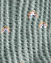 Baby Organic Cotton Waffle Knit Set Magical Rainbow Print