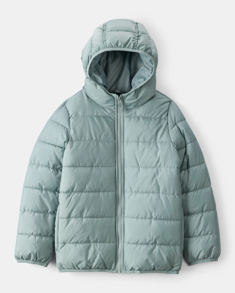 Kid Hooded Puffer Jacket - Green