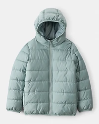 Kid Hooded Puffer Jacket - Green