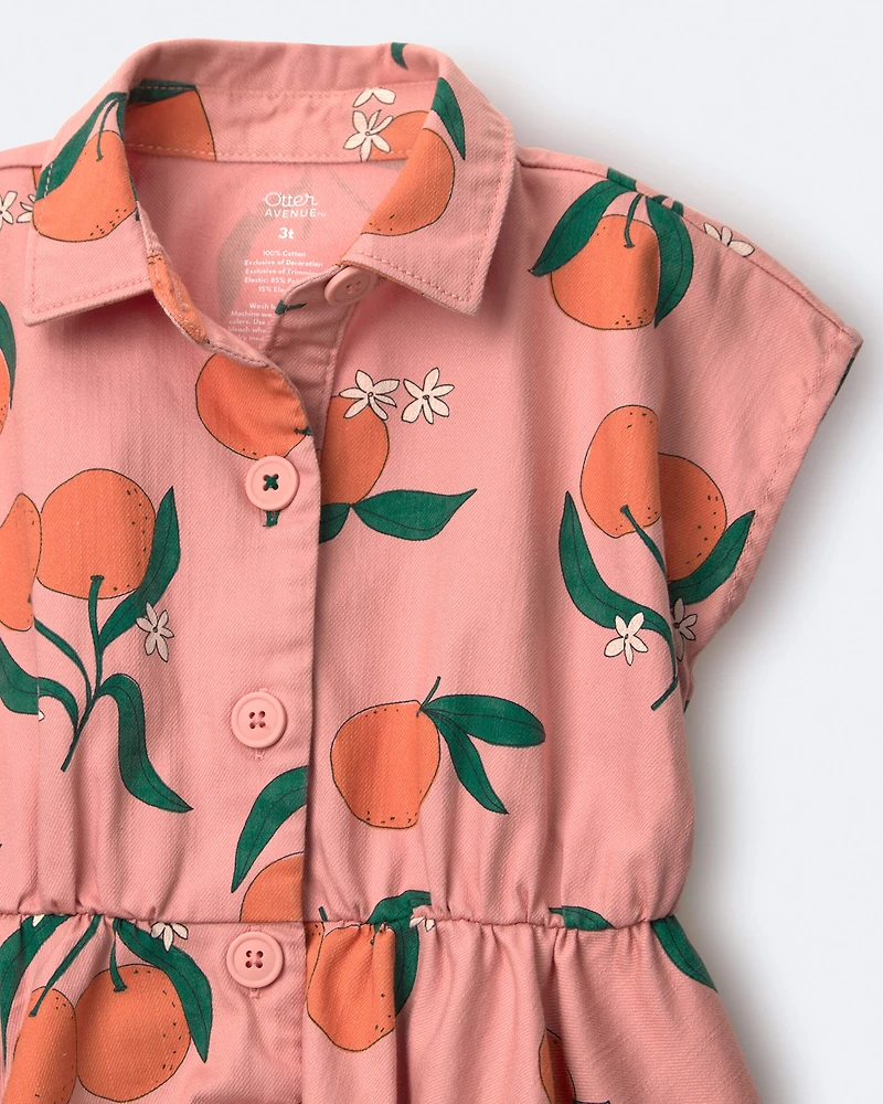 Toddler Girl Avenue Twirl™ Dress Clementine Grove Print - Peach