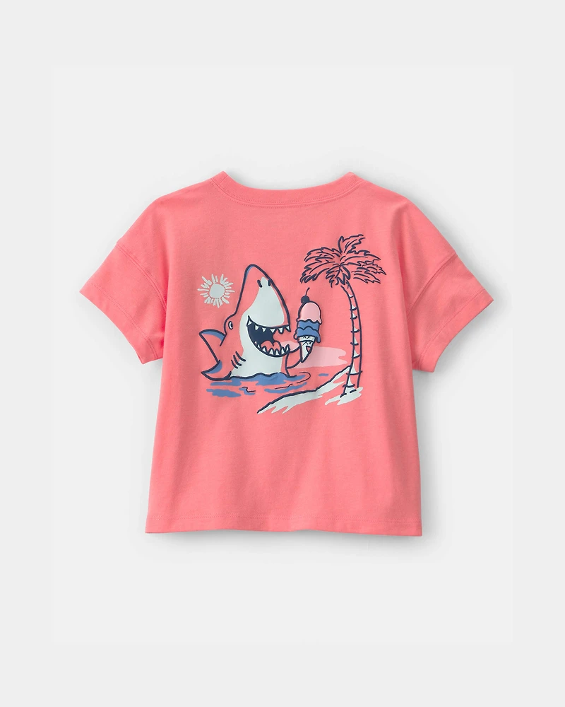 Toddler Boy Shark Graphic Tee - Orange