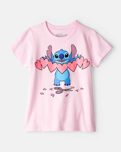 Girls Valentine's Day Heart Short-Sleeve Graphic Tee - Pink