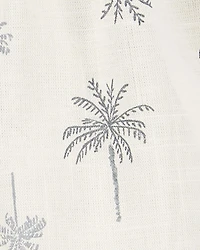 Baby Girl Palm Tree Cotton Romper - Ivory