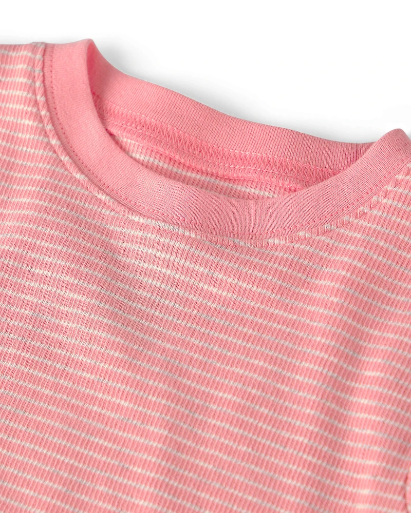 Girls 2-Piece Organic Cotton Ribbed Pyjama