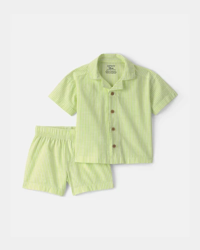 Baby Boy 2-Piece Top & Short Set - Green