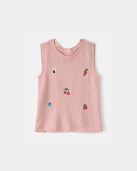 Toddler Girl Summer Icon Tank Top - Pink