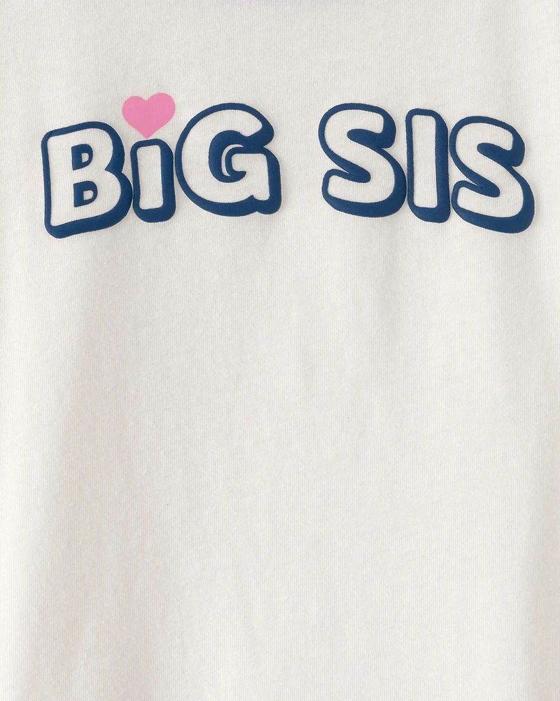 Toddler Girl 'Big Sis' Graphic Tee - Ivory