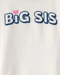 Toddler Girl 'Big Sis' Graphic Tee - Ivory