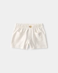 Baby Girl 2-Piece Shell Top & Short Set - Yellow/White