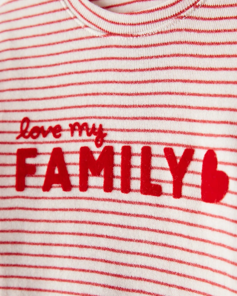 Baby Valentine's Day 2-Piece Striped Long-Sleeve Bodysuit & Pant Set - Red/White