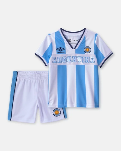 Toddler 2-Piece Umbro Argentina Soccer Jersey & Short Set - Light Blue/White