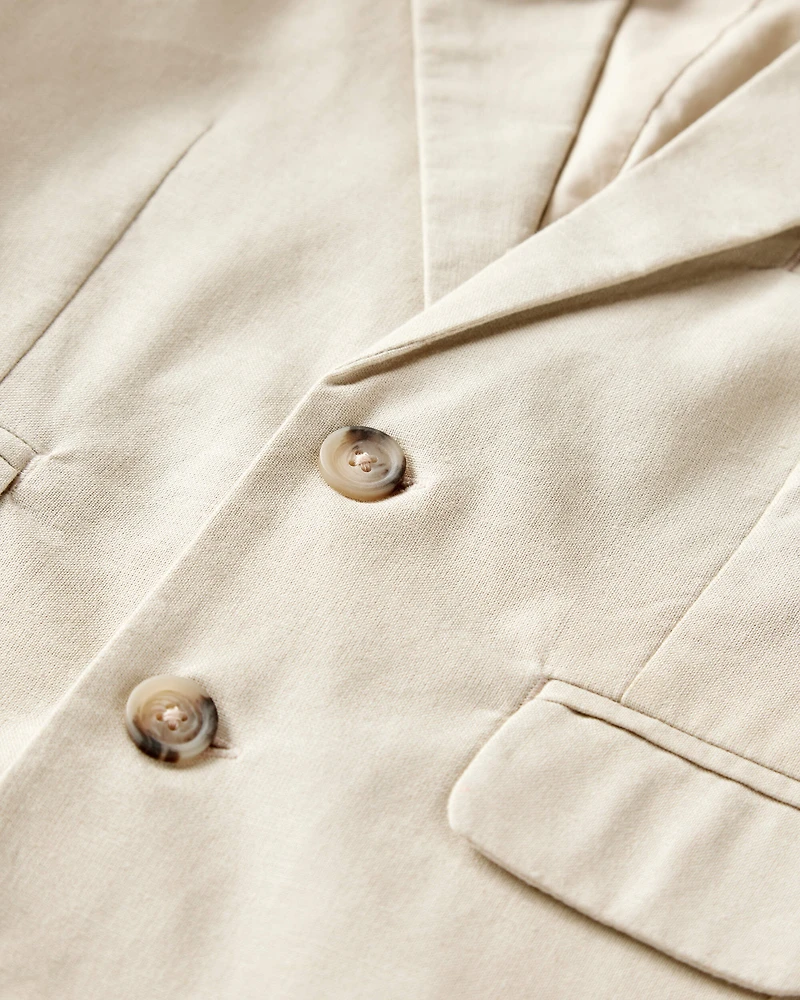 Toddler Linen Suit Jacket Made With Organic Cotton - Khaki