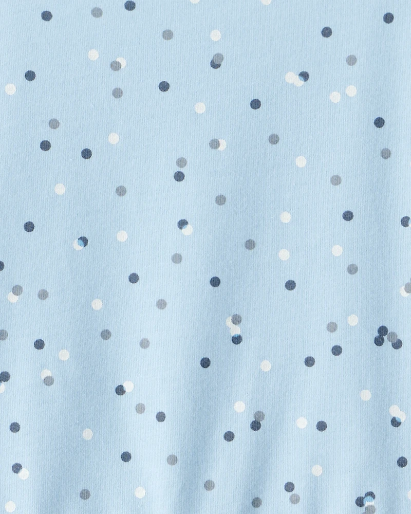 Girls Confetti Print Long-Sleeve Dress - Blue