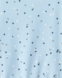 Girls Confetti Print Long-Sleeve Dress - Blue