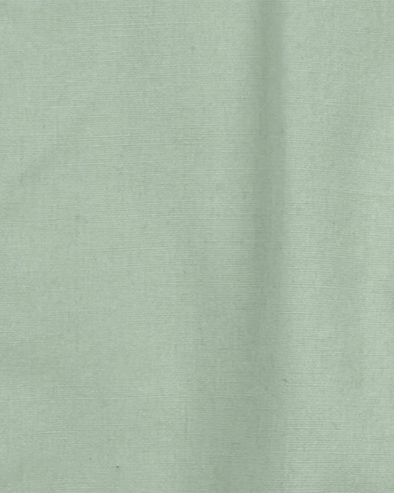 Toddler Girl Floral Lined Lightweight Canvas Overalls