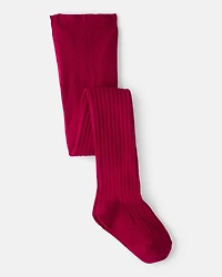 Girls Rib Tights - Red