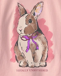 Girls Bunny Graphic Tee - Pink