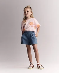 Toddler Girl Scalloped Short Denim