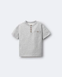 Toddler Boy Button-Front Tee - Grey