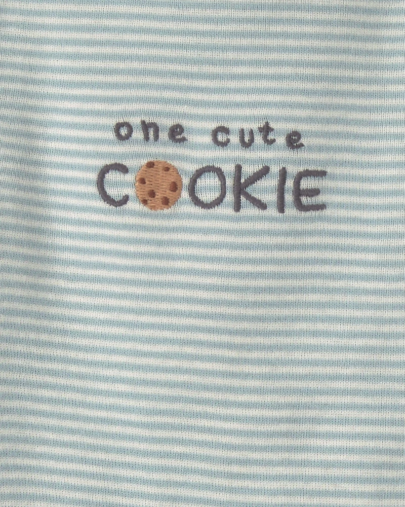 Baby Boy 3-Piece Milk & Cookies Long-Sleeve Bodysuit Pant Set - Blue/Cream