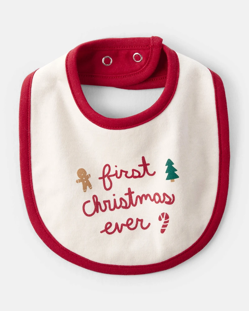 Baby "My First Christmas Ever" Holiday Bib