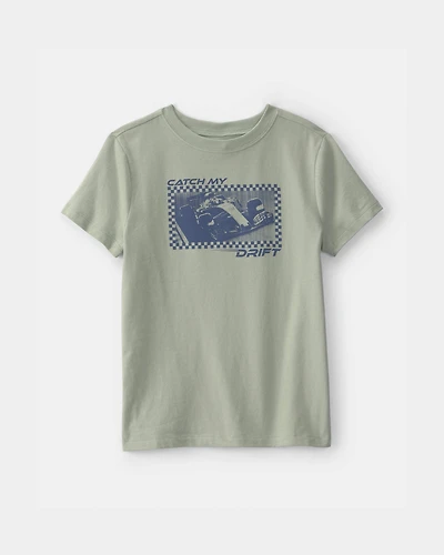 Boys 'Catch My Drift' Race Car Graphic Tee - Green