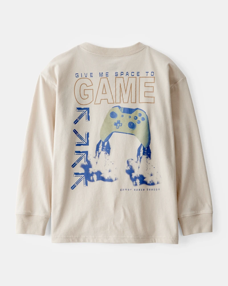 Boys Galactic Gamer Long-Sleeve Tee - Cream