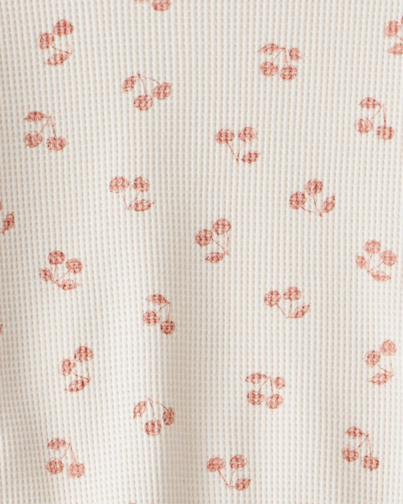 Toddler Girl 2-Piece Cherry Fruit Print Long-Sleeve Tee & Pant Set - Ivory