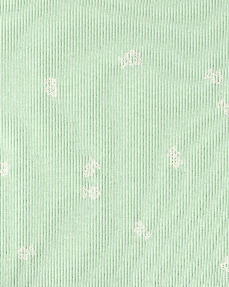 Girls Floral Short-Sleeve Dress - Green