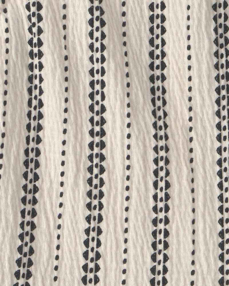 Girls Striped Tank Top - Black/Ivory