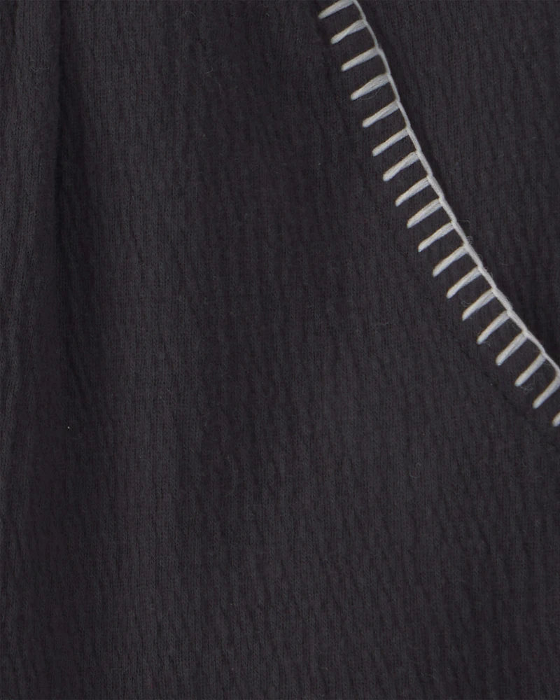 Toddler Girl Contrast Trim Shorts - Black